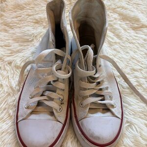 White “Converse” High-Top Sneakers Ladies Size 6